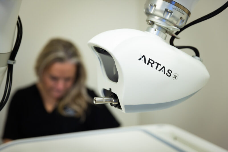 A focused view of our ARTAS iX machine used for hair transplant.