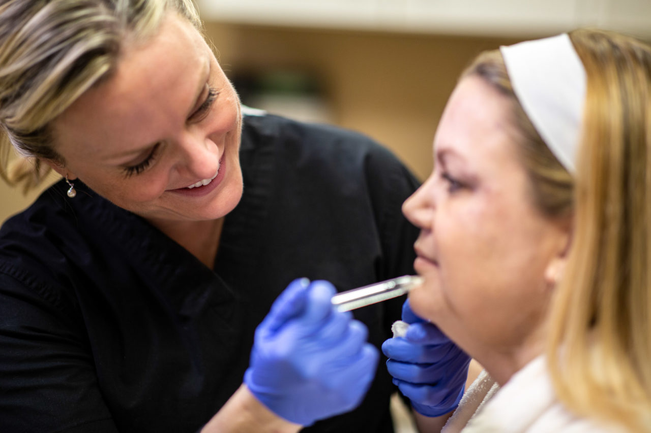 physician performing Botox injections on a patient after a consultation